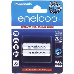 Panasonic eneloop rechargeable battery AAA 2 pack BK 4MCCE 2BE  large