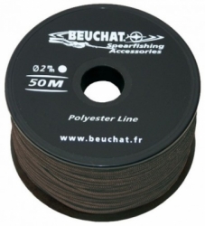 bobine 50m de fil polyester noir 2mm  large