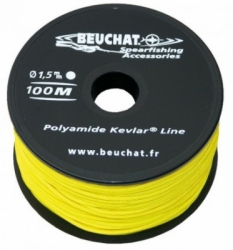 bobines 50m de fil kevlar jaune 15mm  large