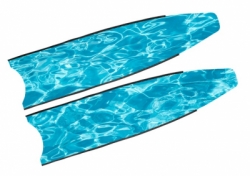 leaderfins blue camo pure carbon stereoblades  large